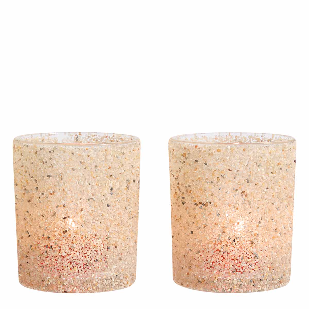 Sand Dune Tealight/Votive Holder Pair against a white background.