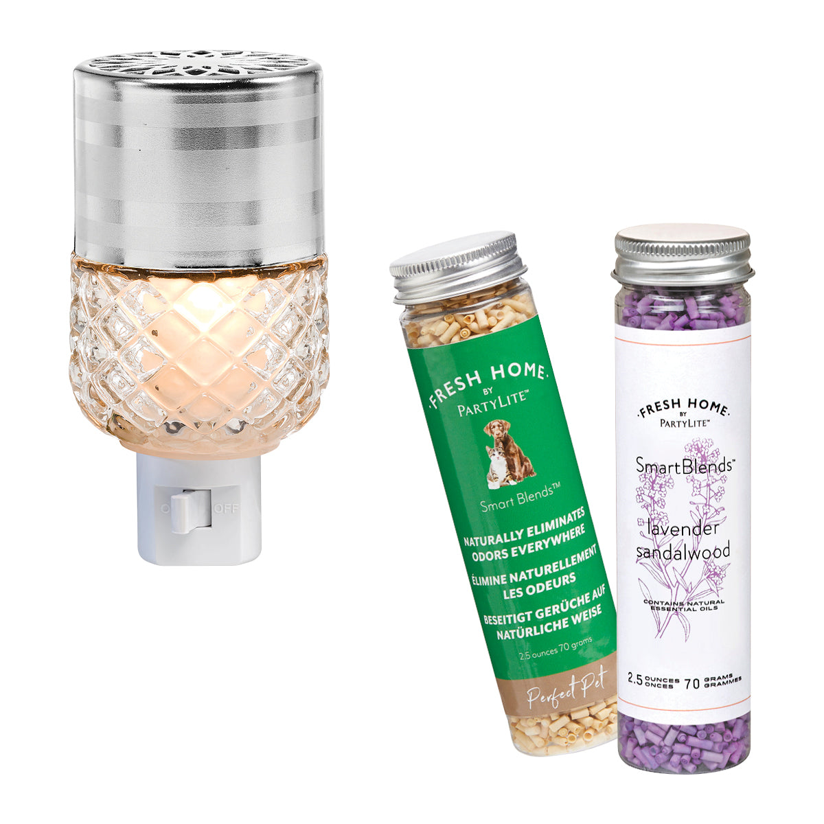SmartBlends plug-in warmer with 2 bottles of smartblends.