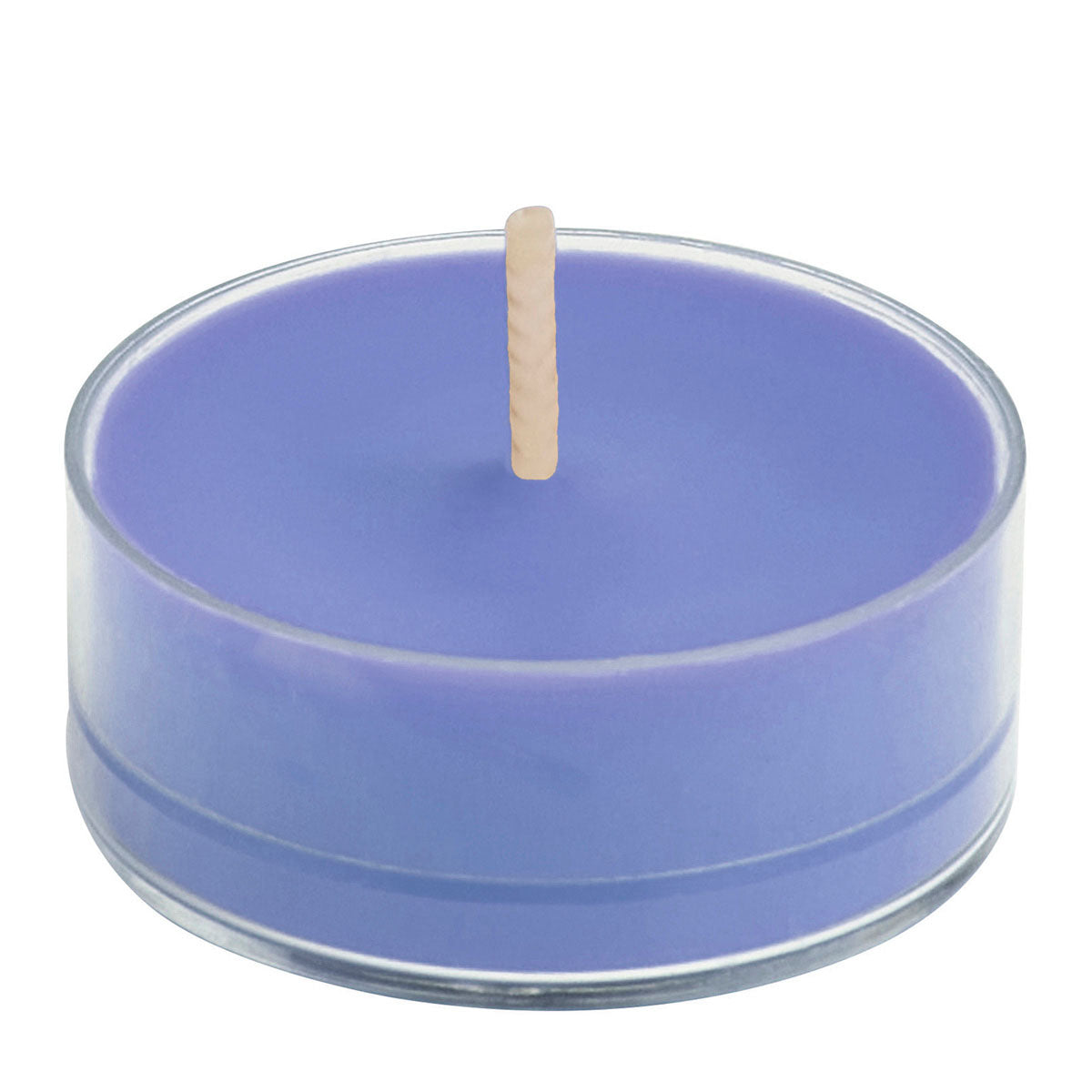 Wild Sage & Rosewood single tealight against a white background.