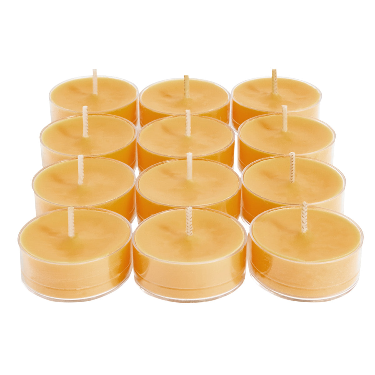 Twelve Salted Honey Bourbon Tealights against a white background
