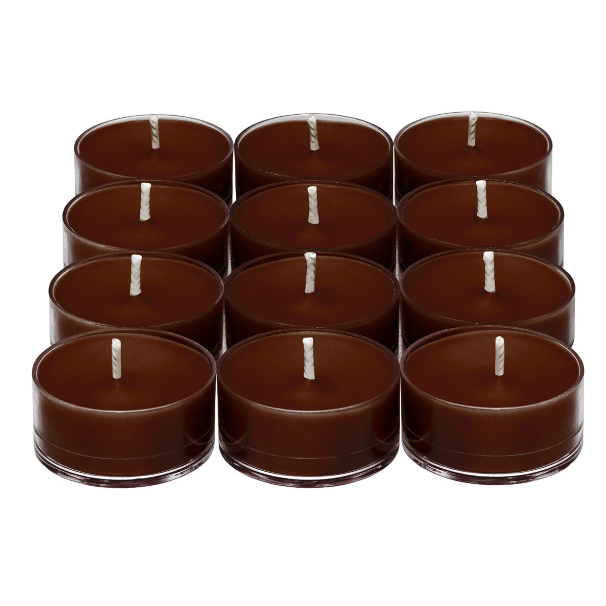 Twelve Fireside Hinoki Tealights against a white background