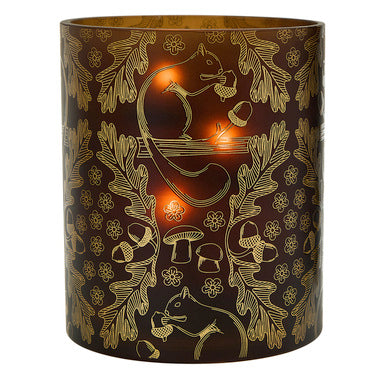 Autumn Canvas Hurricane with gold leaf design against a white background.