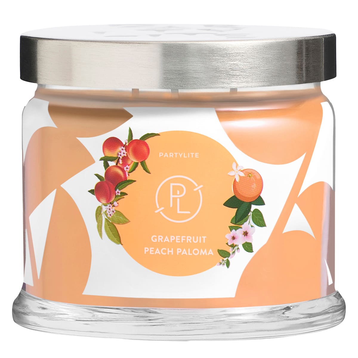 Grapefruit Peach Paloma 3-Wick Jar Candle against a white background