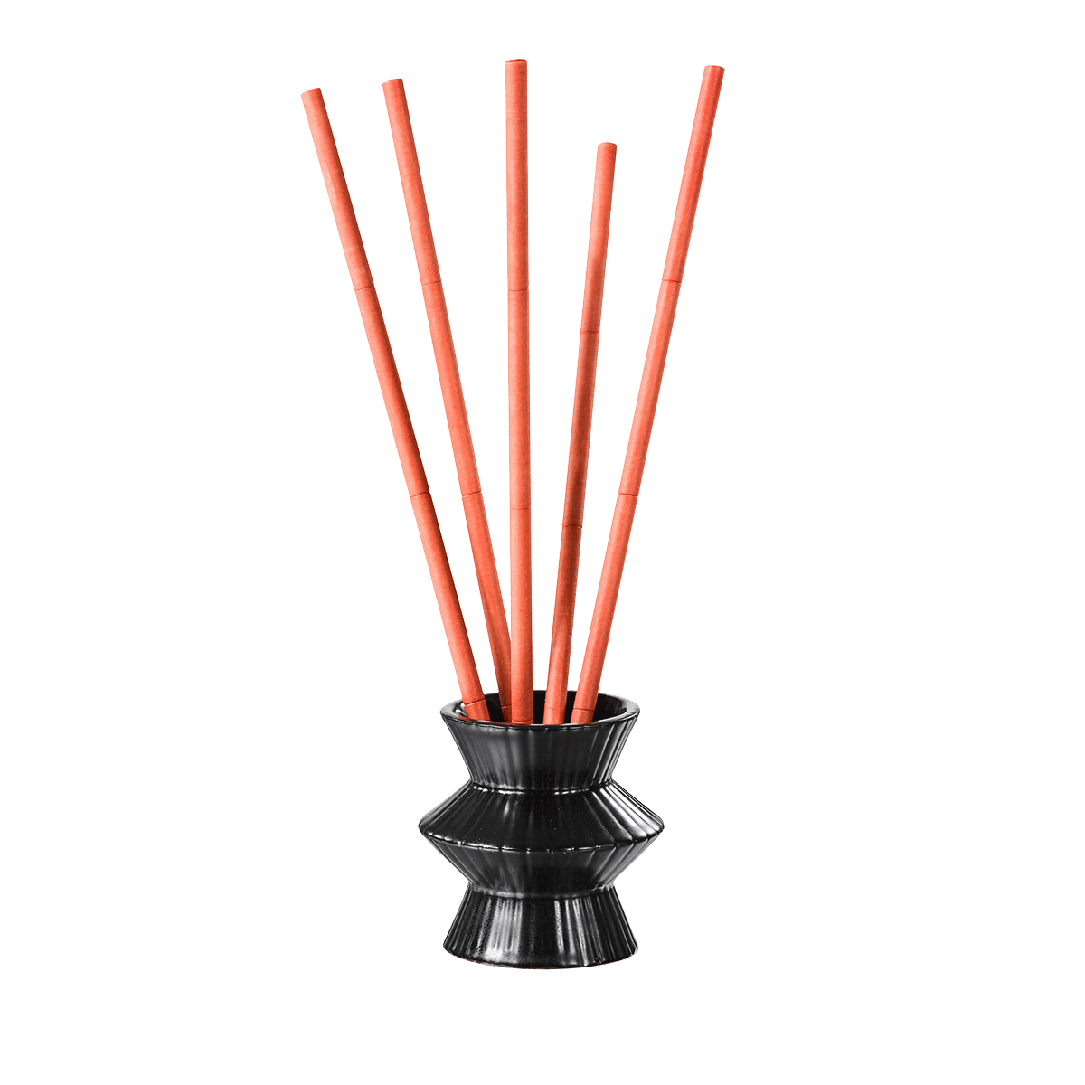 Black Pinstripes Fragrance Holder shown with fragrance sticks.