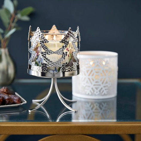 Jar Pedestal Candle Holder - White - PartyLite US