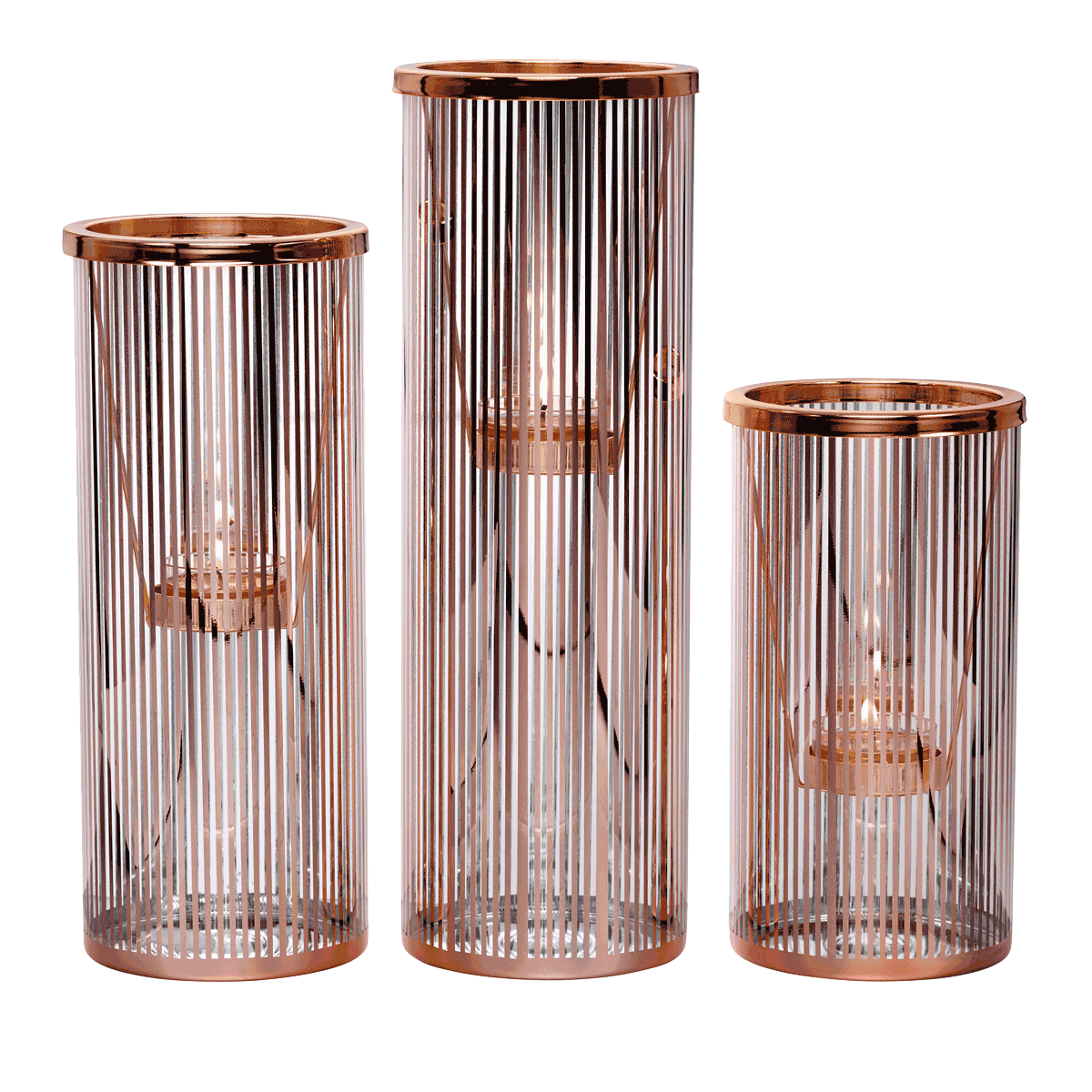 Pinstripe Glam Tealight Holder Trio - PartyLite US