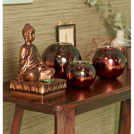 Silvery Copper Tealight Holder - Large - PartyLite US