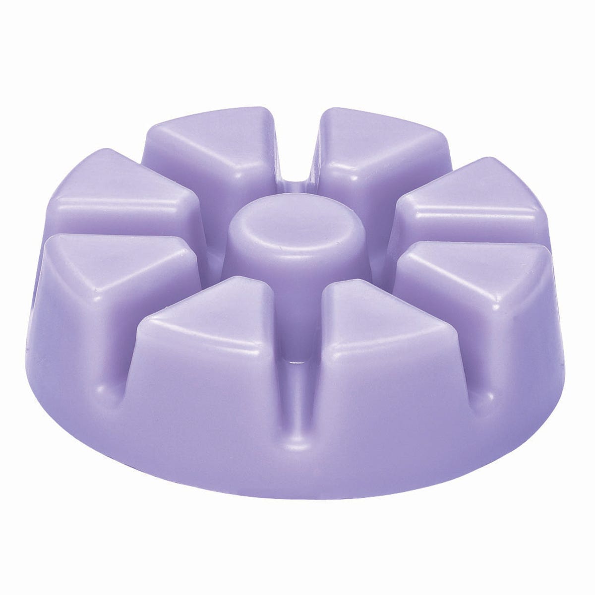 Geranium Citronella purple color wax melts against a white background.