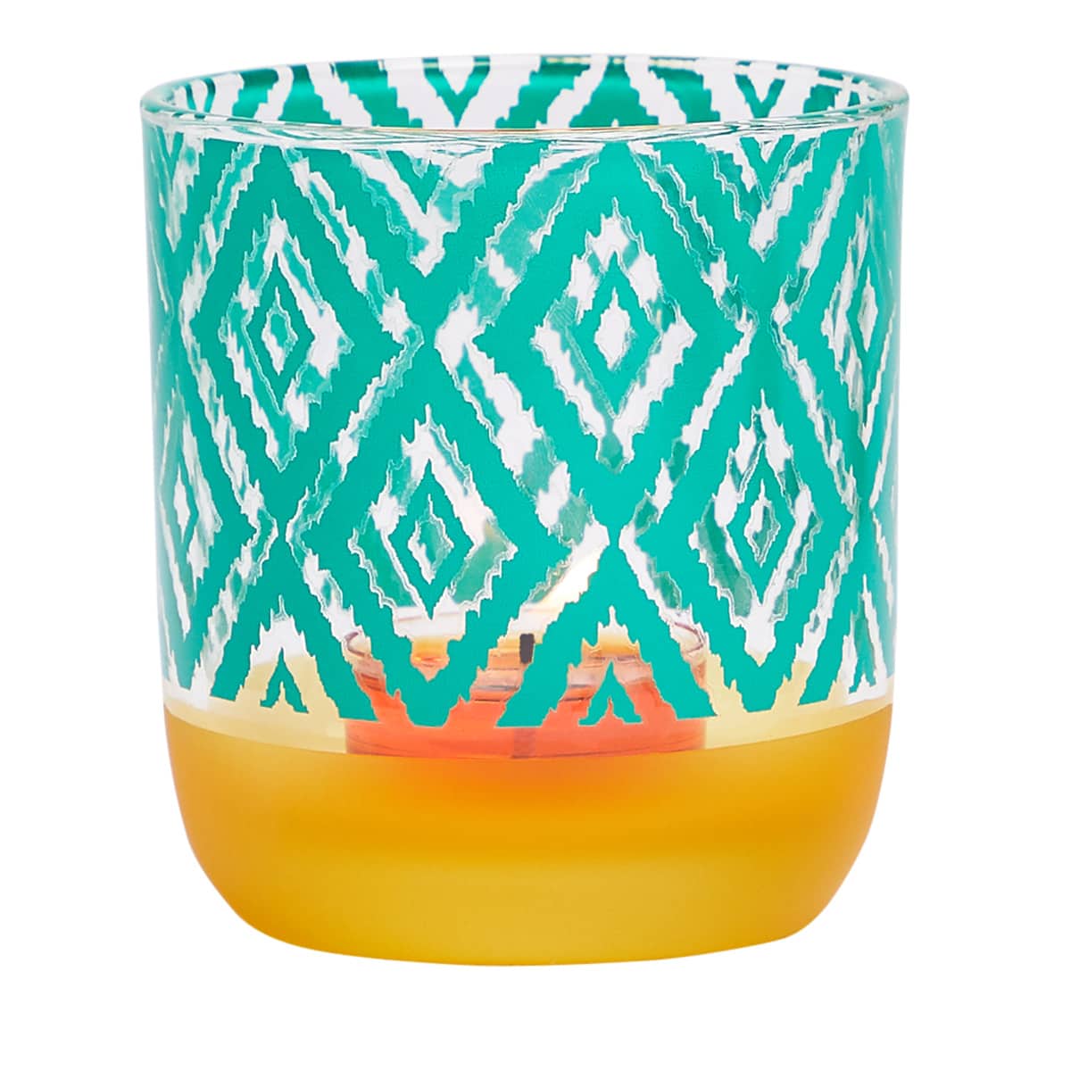 one of the Tribal Chic Tealight Holder Trio against a white background.