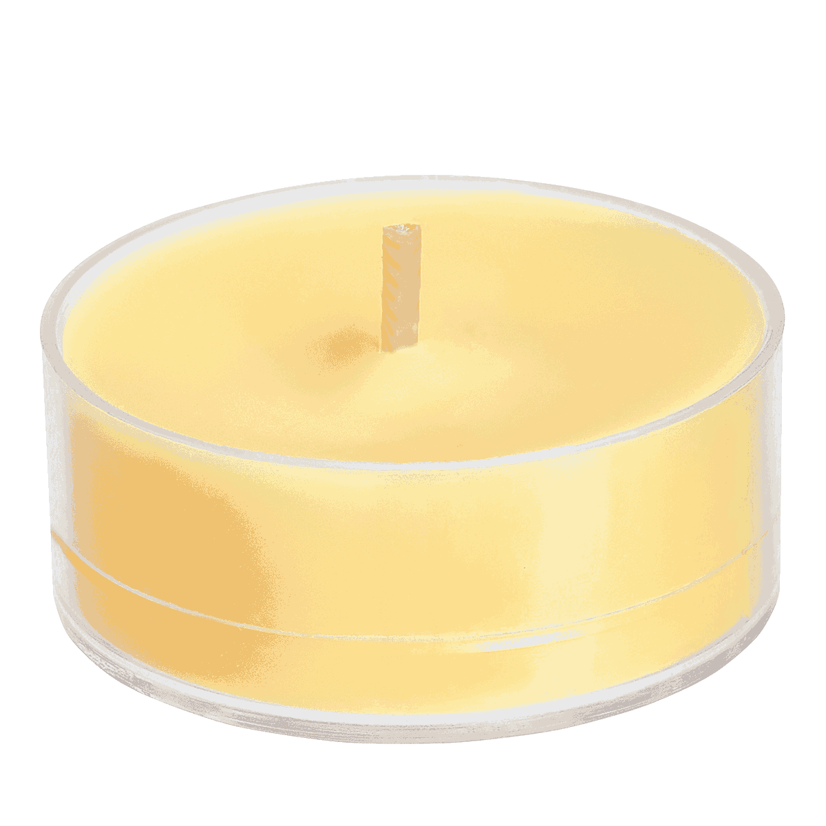Banana Coconut yellow colored tealight.