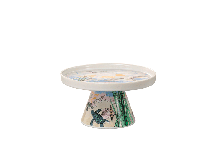 Morning Tide Pedestal Jar Candle Holder with a seaside theme.