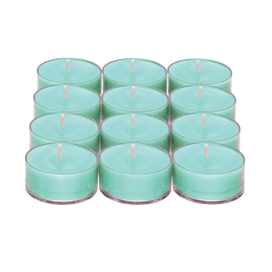 12 Aloe Eucalyptus green colored tealights.