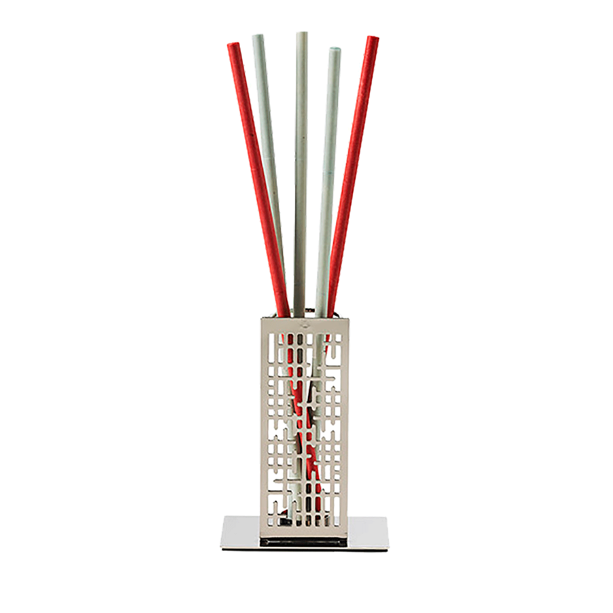 Contempo silver metal smart scents holder shown with fragrance sticks.