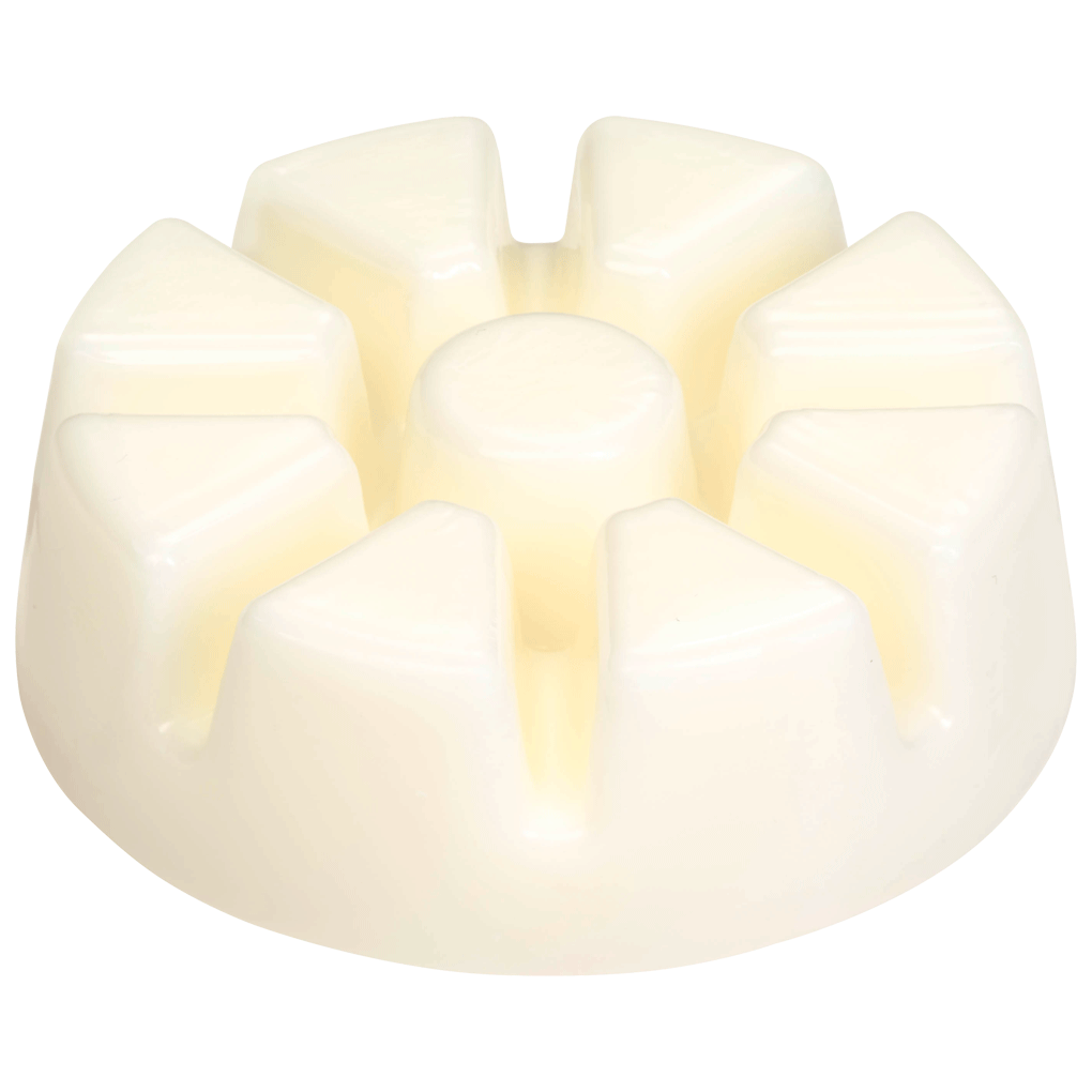 White Ambrosia wax melts, in a white color against a white background.