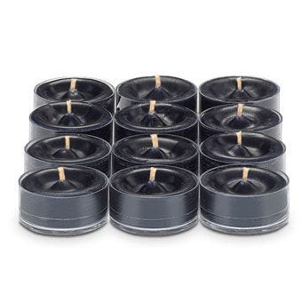 Black Cherry Tealights against a white background
