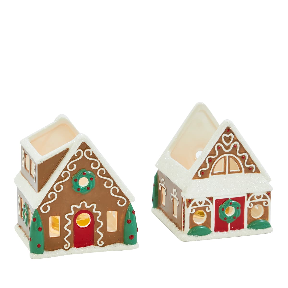 Gingerbread Village Tealight Holder Pair