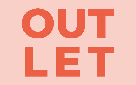 The word Outlet displayed with block letters on lighter background