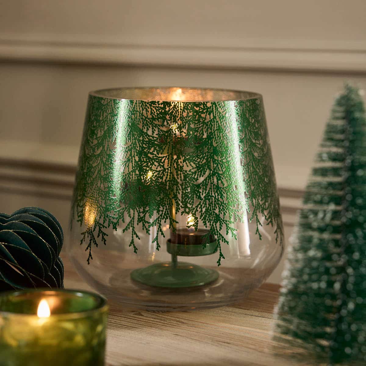 Lacy Greens Hurricane Candle Holder | PartyLite – PartyLite US