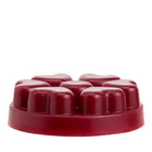 Bourbon Cherry heart shaped wax melts against a white background.