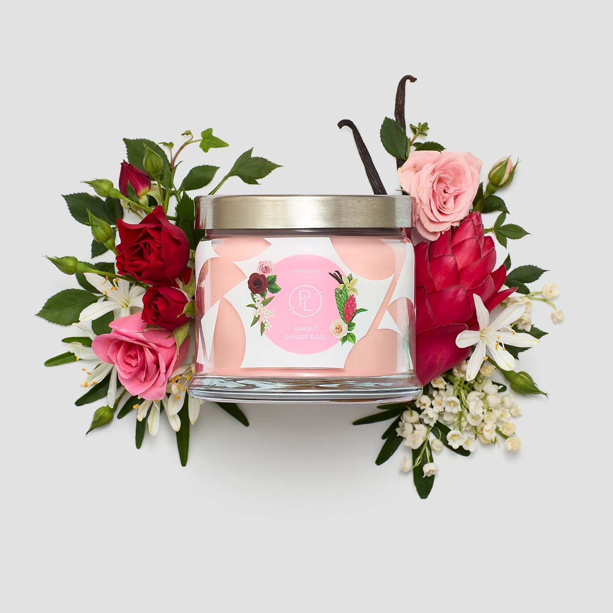 Sunset Ginger Rose 3-Wick Jar Candle | PartyLite – PartyLite US