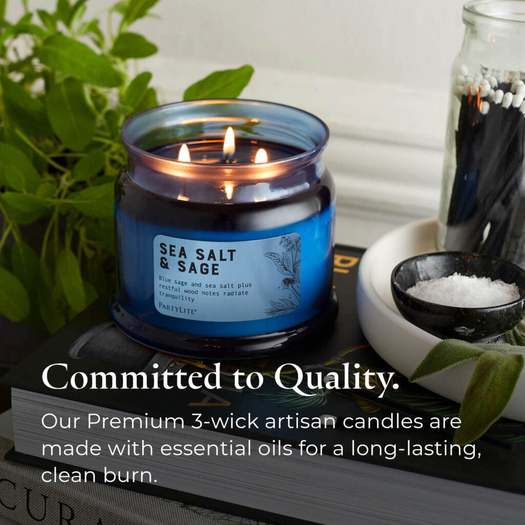 Sea Salt & Sage 3 Wick Jar Candle | PartyLite US