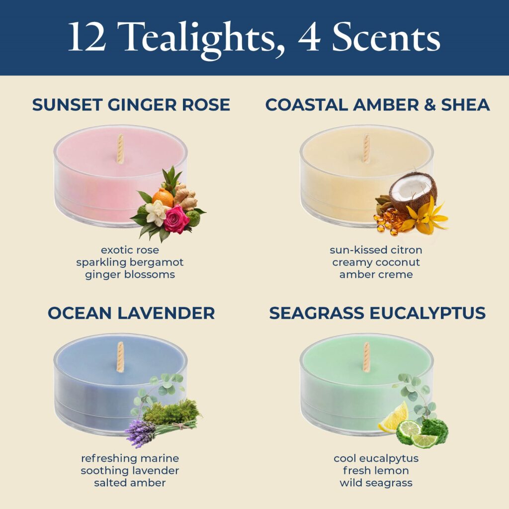 Coastal Farmhouse 12-Piece Tealight Sampler | PartyLite – PartyLite US