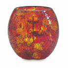 Sunset Glow Candle Holder, mosaic glass against a white surface.