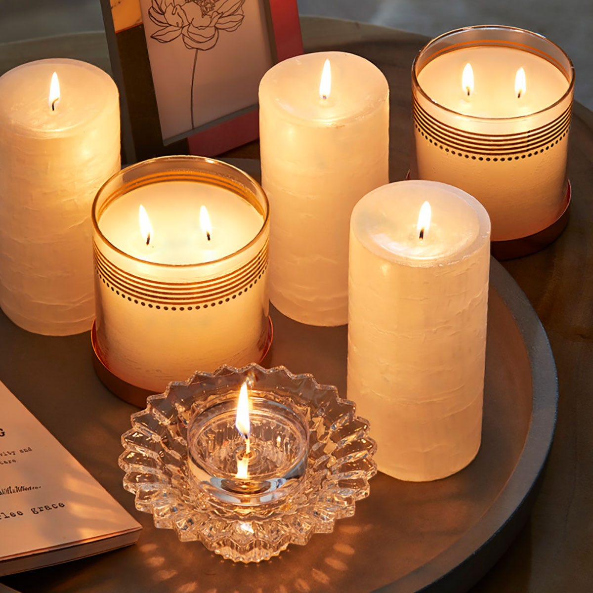 GloLite by PartyLite® Sun-Kissed Linen Large Tealights - PartyLite US