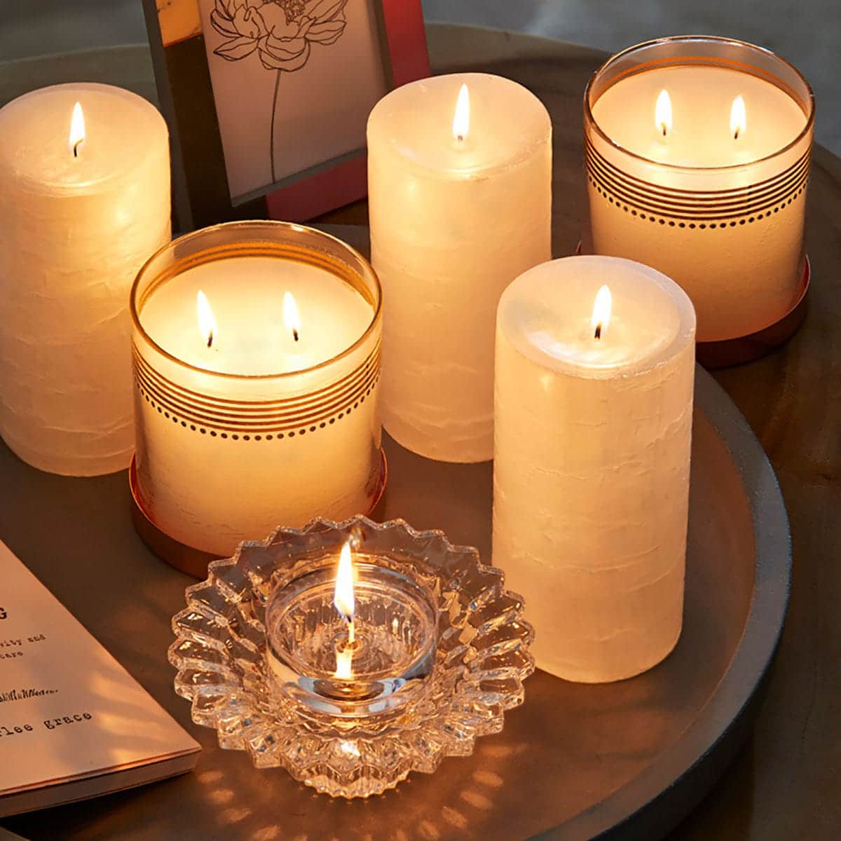 GloLite by PartyLite® Sun-Kissed Linen Pillar Candle - PartyLite US