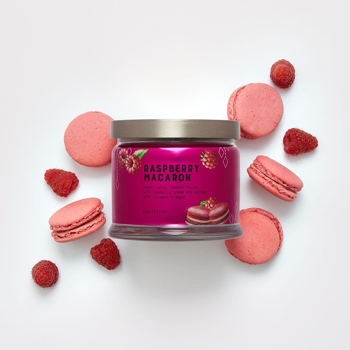 Raspberry Macaron 3-Wick Jar Candle - PartyLite US