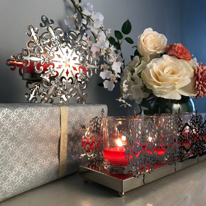 Silvery Snowflake Candle Holder - PartyLite US