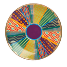 Tribal Chic Reflections Large Tealight Holder with a colorful pattern.