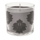 Fig Fatale Mini Jar Candle with black wax against a white background.