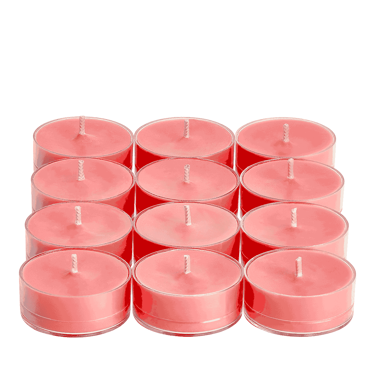 Watermelon Tealights on a grey/black chequered background