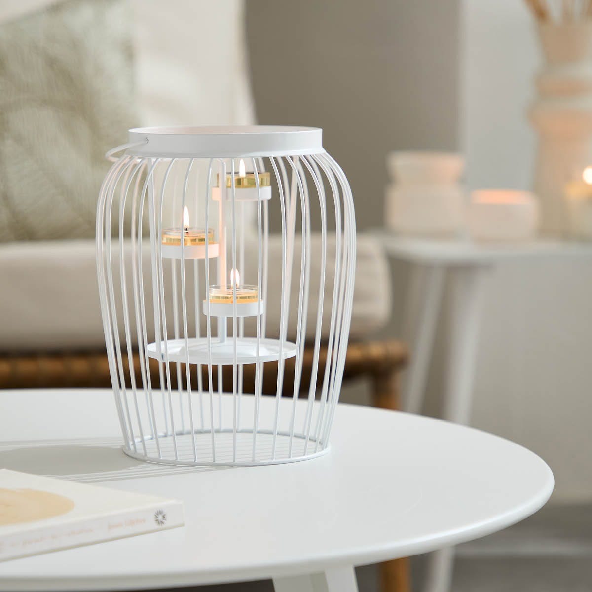 White Curved Lantern - PartyLite US